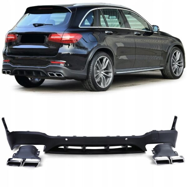 MERCEDES GLC W253 GLC 63 DIFFUSER CHROME / BLACK 2015-2019