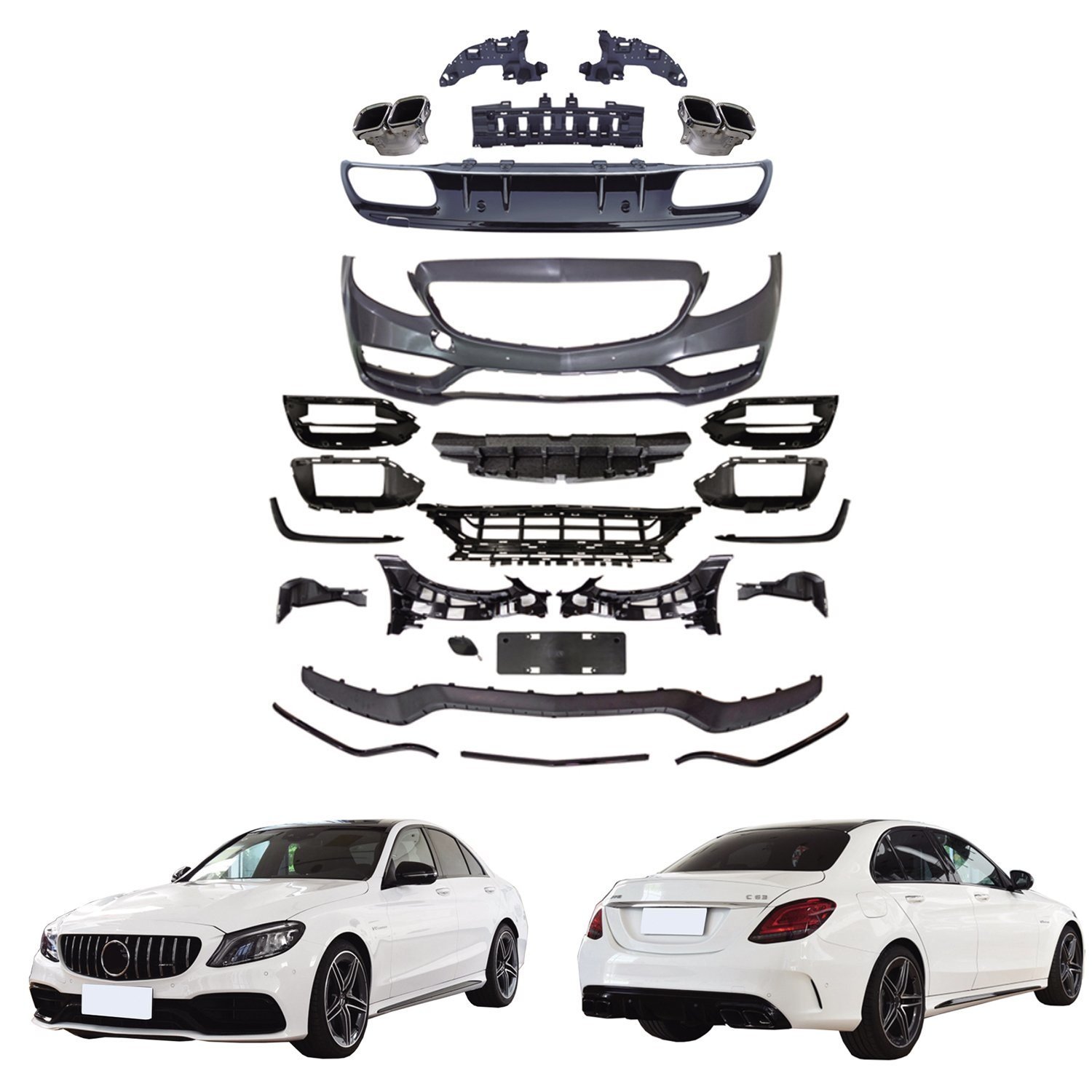 Suitable-for-Mercedes-Benz-C-Class-W205-2019-Upgrade-C63-Amg-Body-Kit
